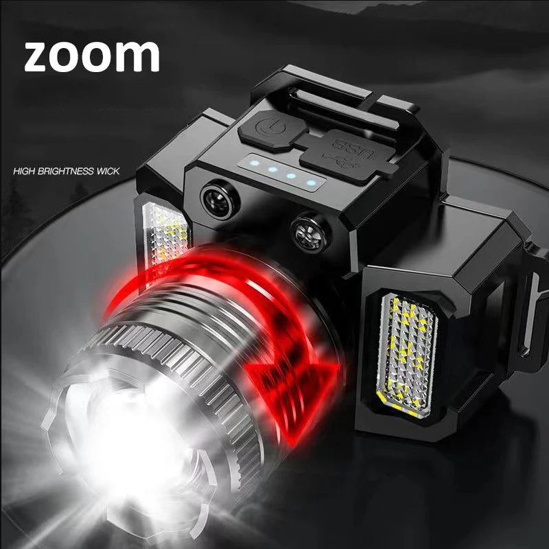 Rechargeable LED Sensor Headlamp for Camping and Outdoor Use