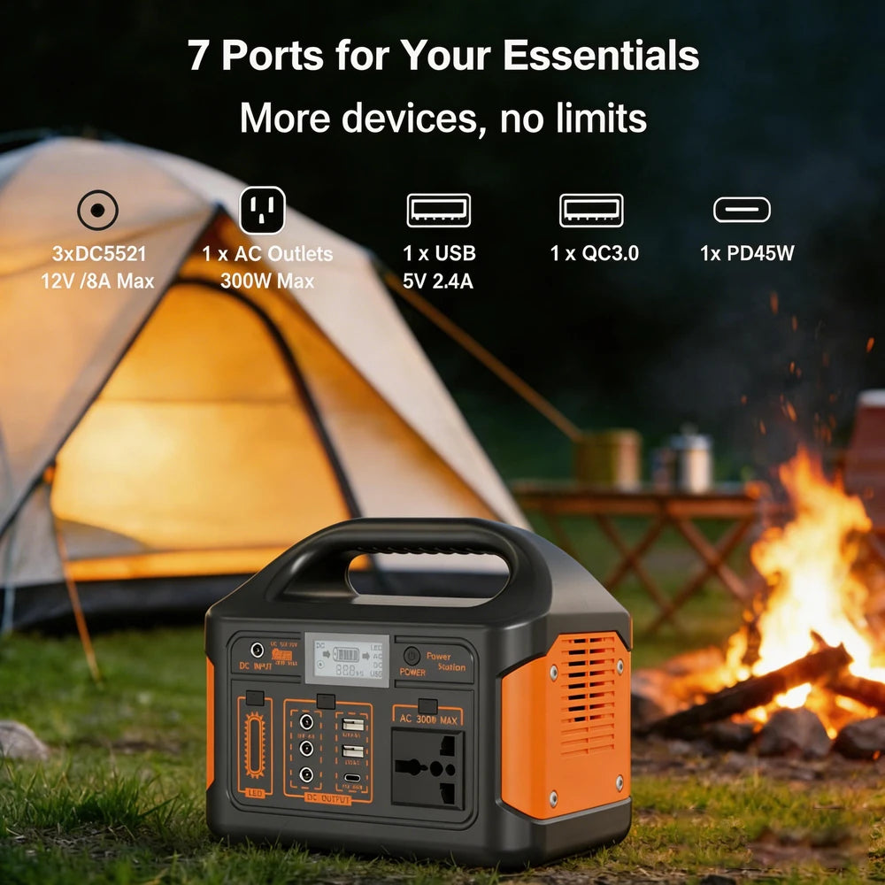 GaiaRay Portable Power Station With LiFePO4 Battery For Camping