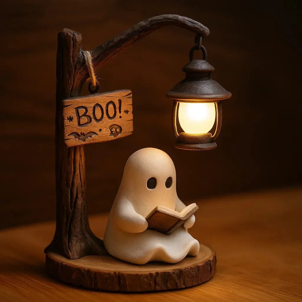 Halloween Witch Ghost Resin Lantern for Spooky Party Decor