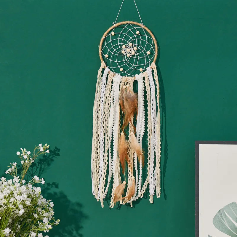 Handcrafted Moon And Sun Dream Catcher Bohemian Wall Decor