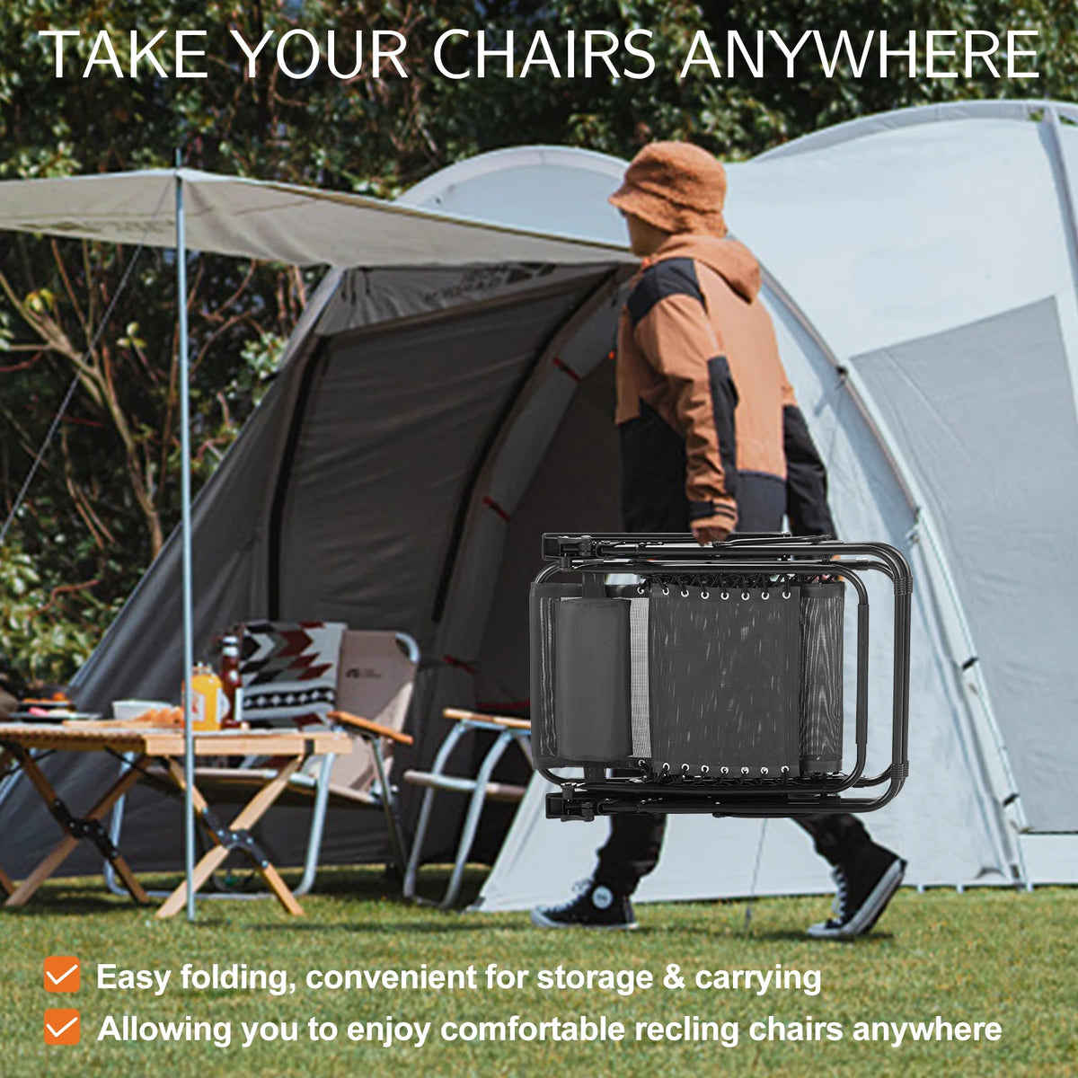 JHK Zero Gravity Recliner Lounge Chair With Adjustable Pillow
