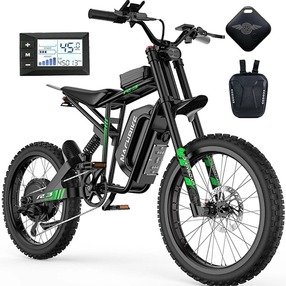 Nachbike 6000W 60V Electric Dirt Bike Dual Hydraulic Full Suspension