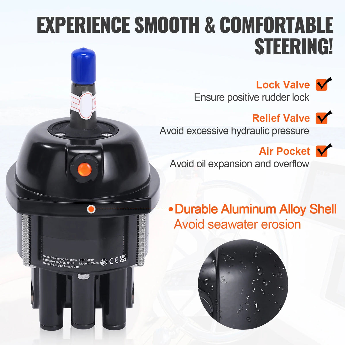 SucceBuy Hydraulic Outboard Steering Kit With Helm Pump