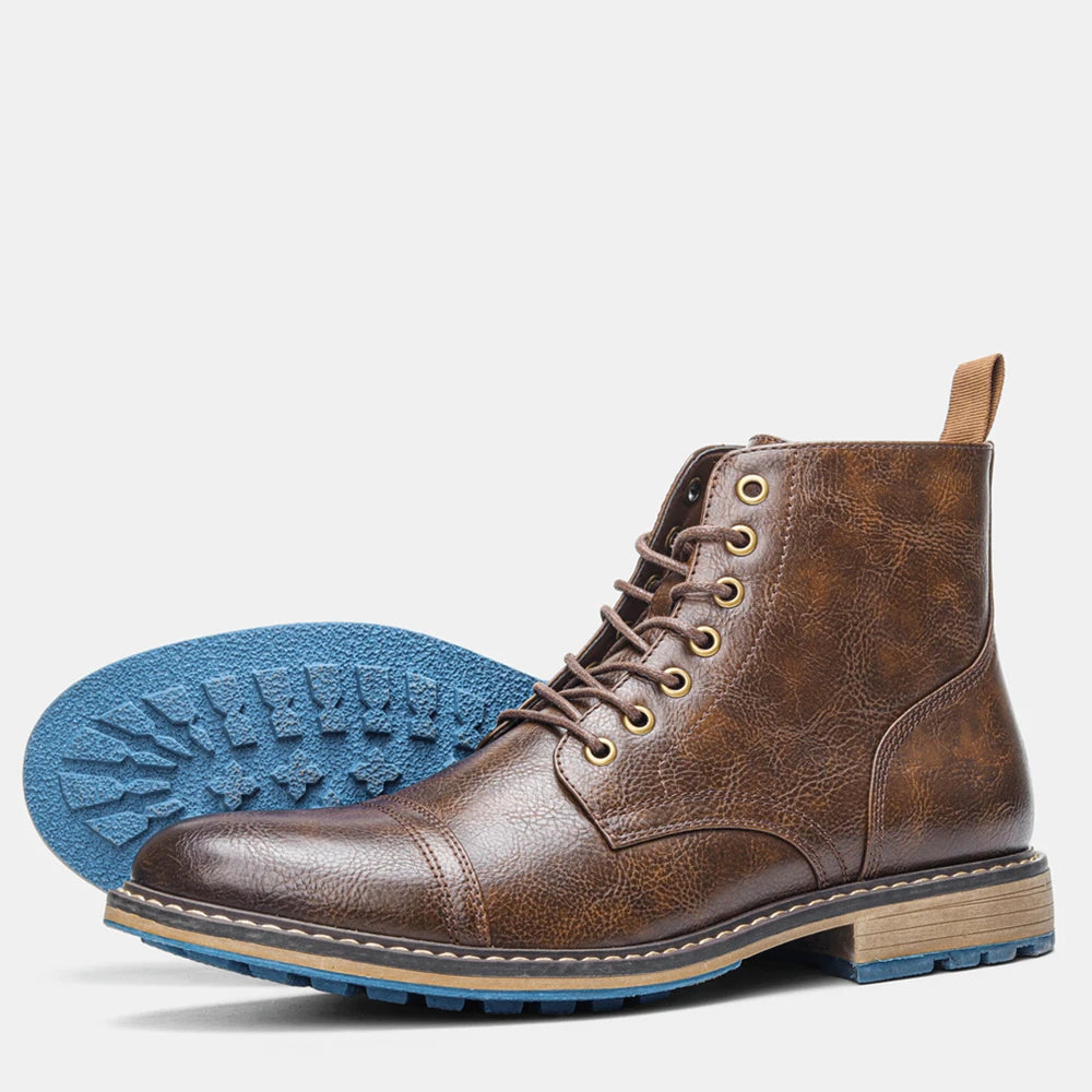 Hecrafted Mens Fashion Ankle Boots With Comfortable Zip Closure