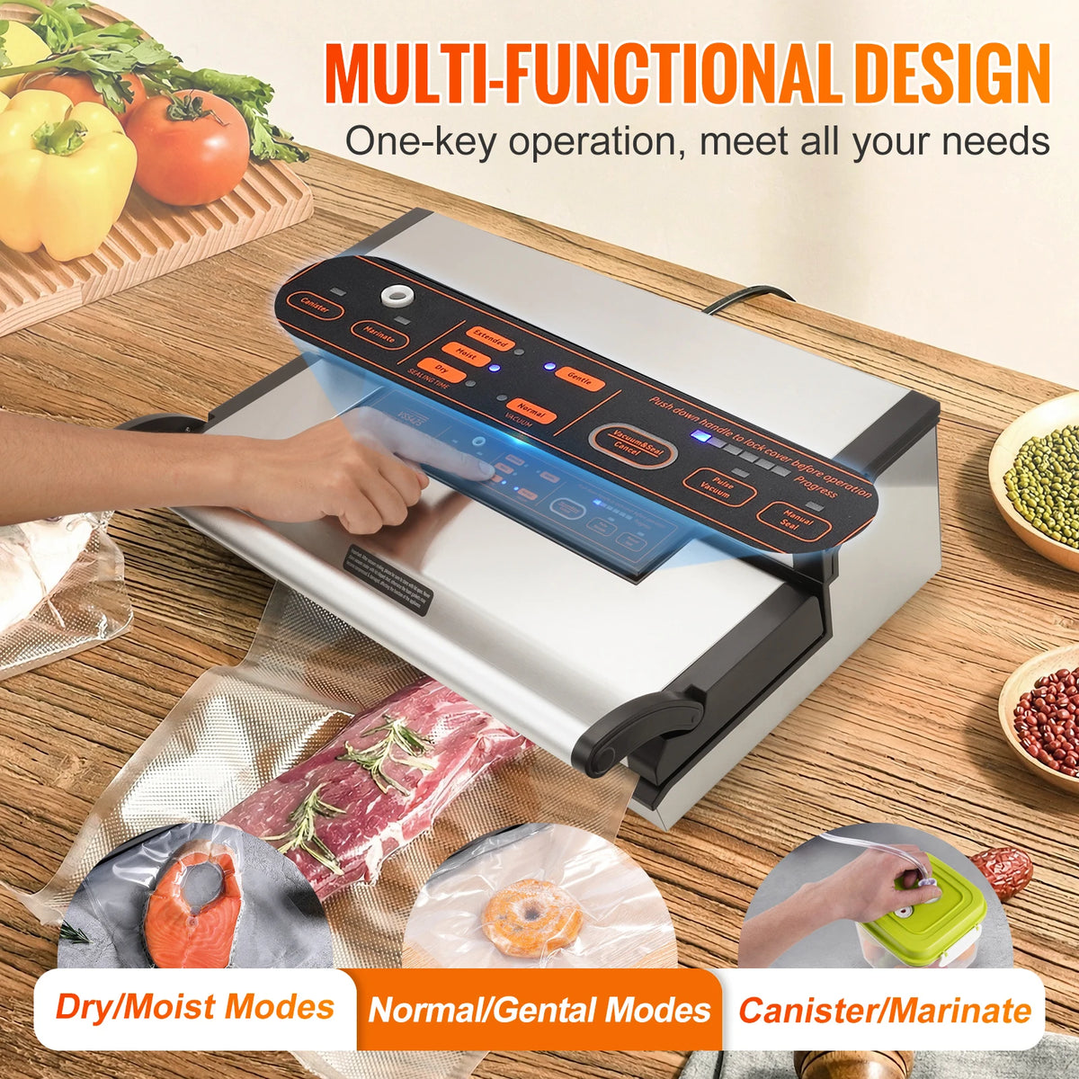 SucceBuy Commercial Automatic Food Vacuum Sealer With Bag Cutter