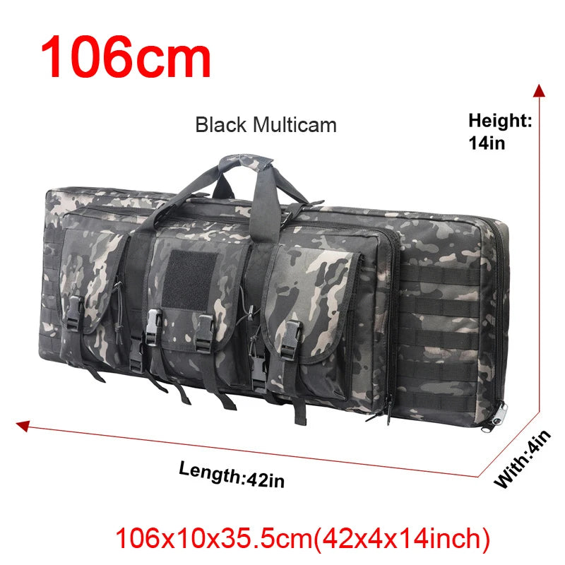 LQARMY Tactical Double Rifle Case Molle Hunting Airsoft Gun Bag