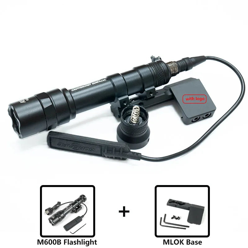 Tactical M300B M600B Flashlight Set M600C M300C LED Airsoftl Hunting Lamp with MLOK or 20MM Light Mount+SF Plug Momentary Switch