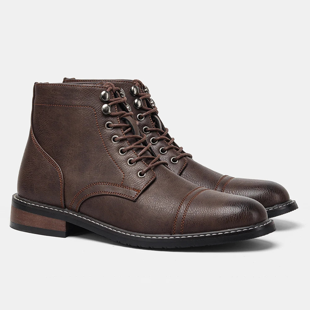 Hecrafted Mens Fashion Ankle Boots With Comfortable Zip Closure