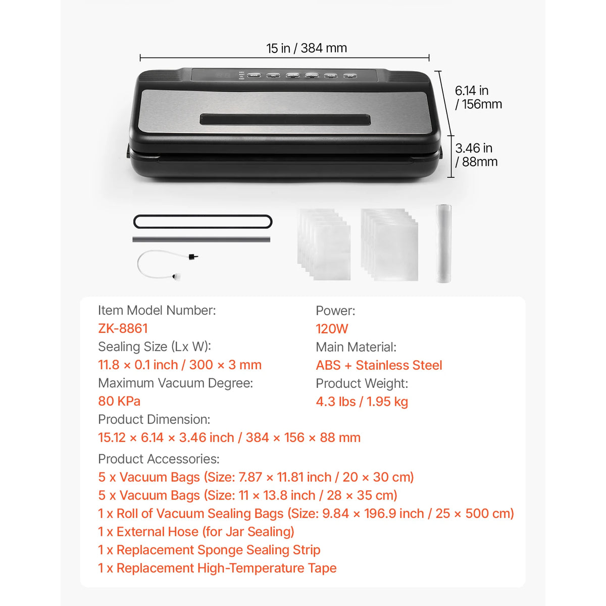 SucceBuy 7-in-1 Electric Vacuum Sealer for Kitchen Food Storage