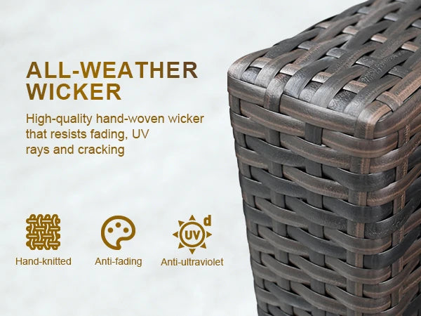 Cozy Modular Corner Outdoor Sofa Collection, PE Rattan Wicker Patio Furniture With Practical Storage Boxes, Soft Plush Cushions, Sturdy Steel Frame, All‑Weather Backyard Lounge Seating Group, 8‑Pieces For Terrace, Porch,