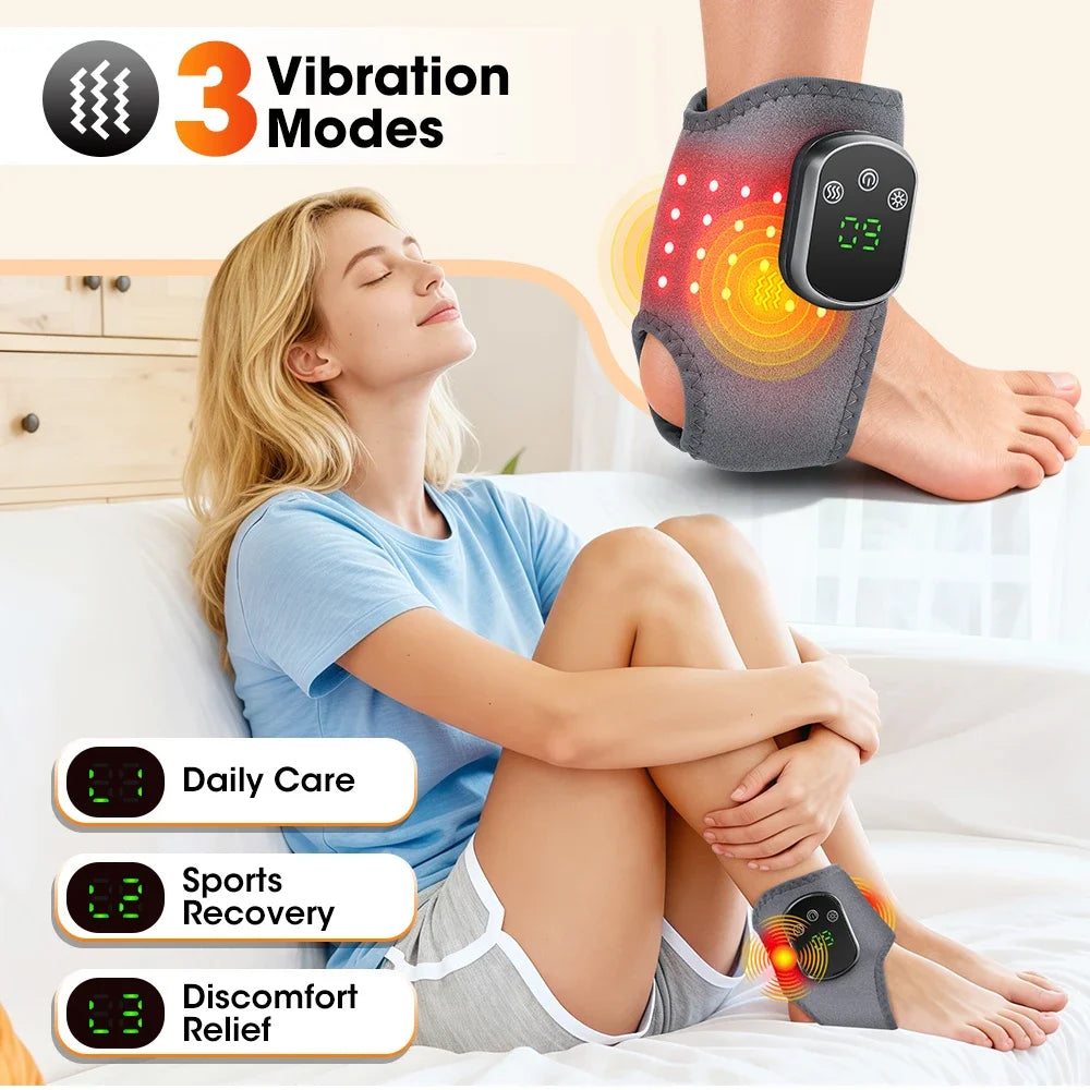 PASTSKY Red Light Ankle Brace With Heat And Vibration Therapy