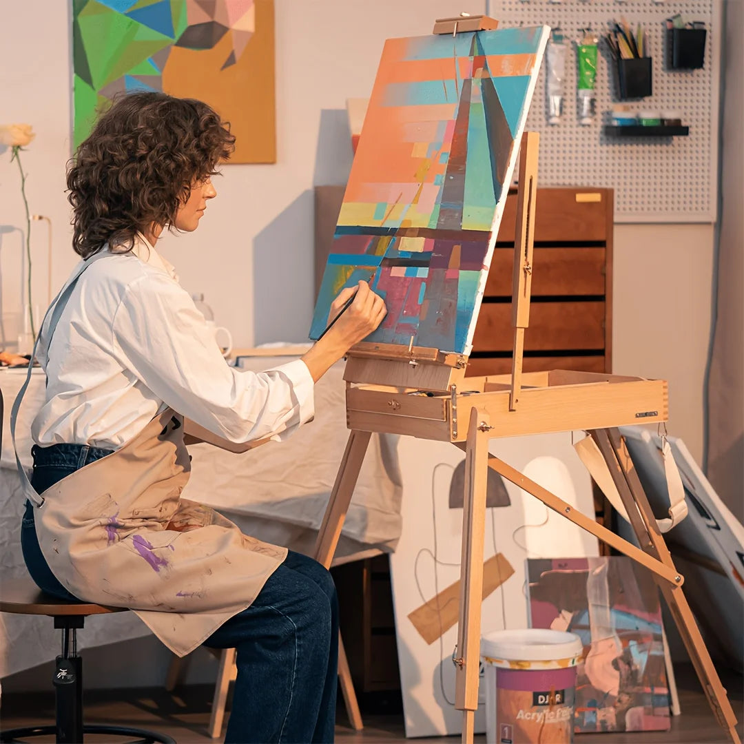 DJAR 169-Piece Wooden French Easel Art Painting Kit for Adults