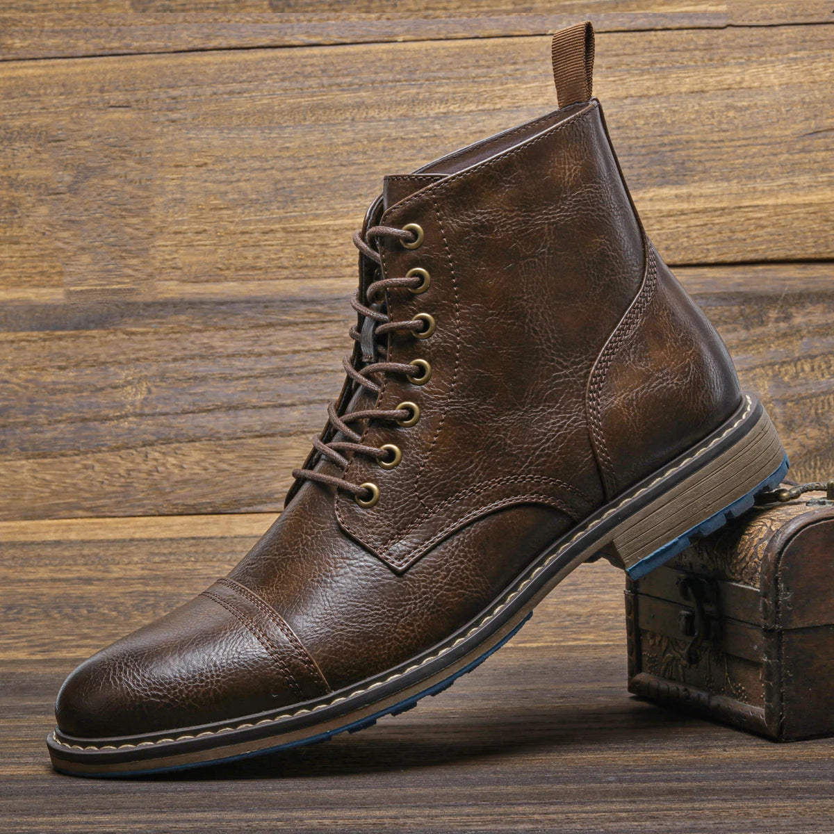Hecrafted Mens Fashion Ankle Boots With Comfortable Zip Closure