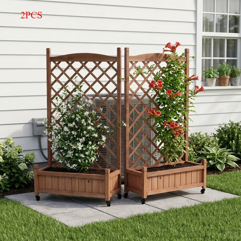 3-Panel Outdoor Air Conditioner Fence 3-Section Outdoor Wooden Screen, Outside Wood Privacy Fence, 32" W X 38" H Supplies FYCS