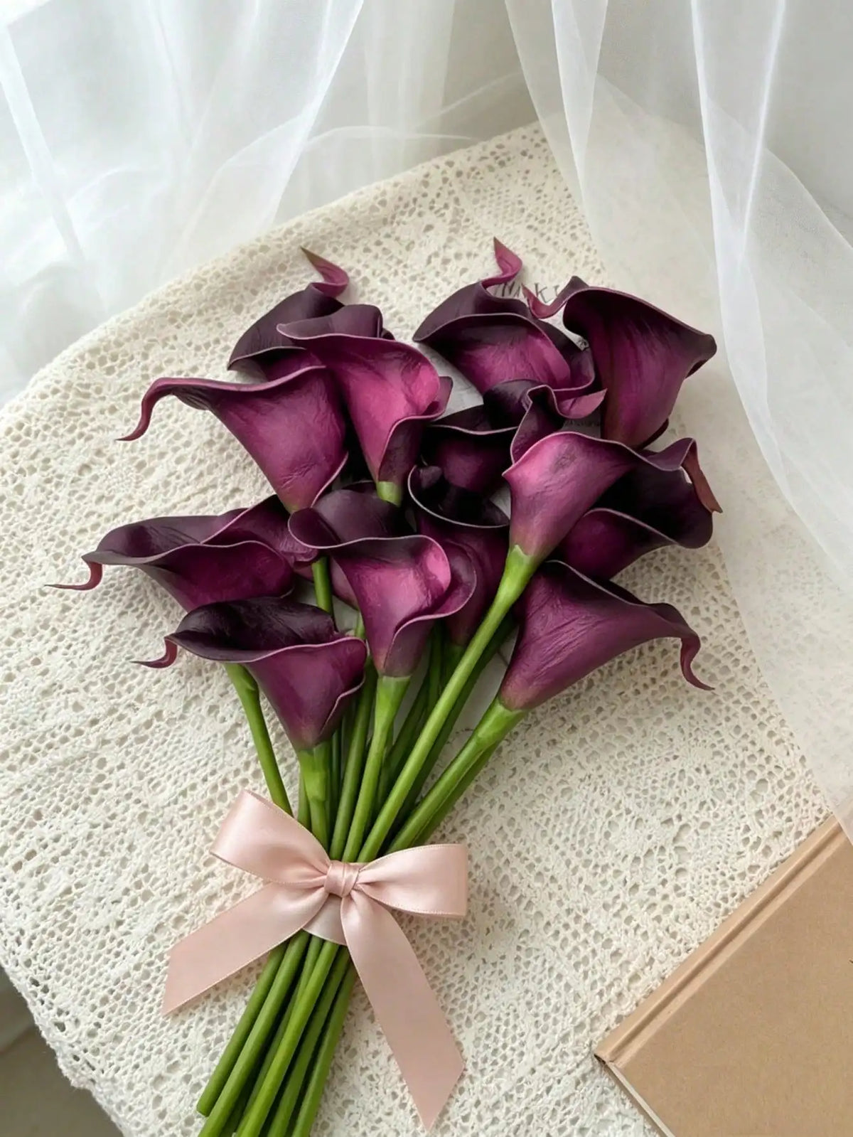 Realistic Artificial Calla Lily Bouquet For Wedding And Home Decor