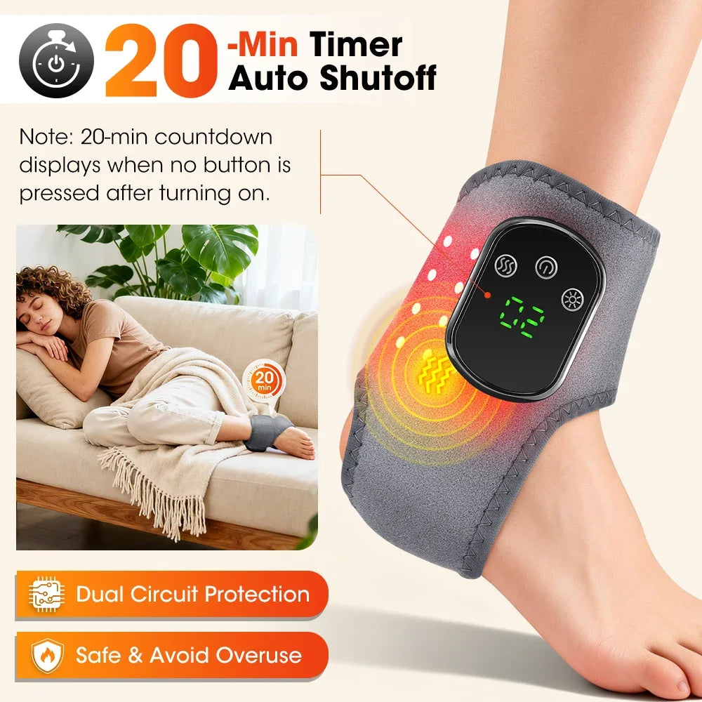 PASTSKY Red Light Ankle Brace With Heat And Vibration Therapy