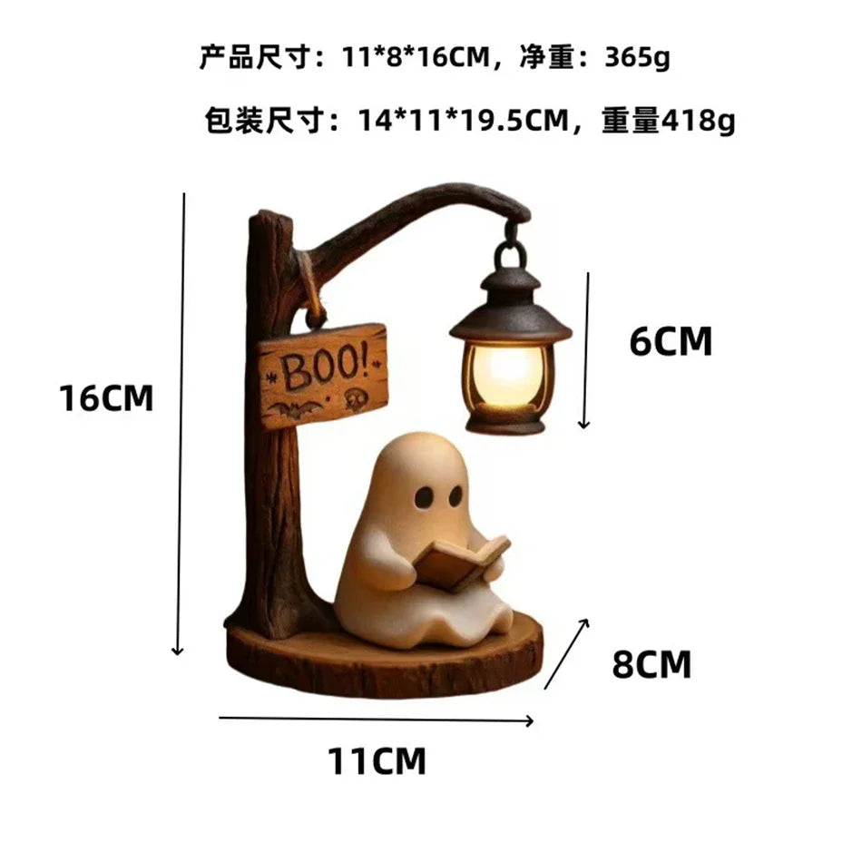 Halloween Witch Ghost Resin Lantern for Spooky Party Decor