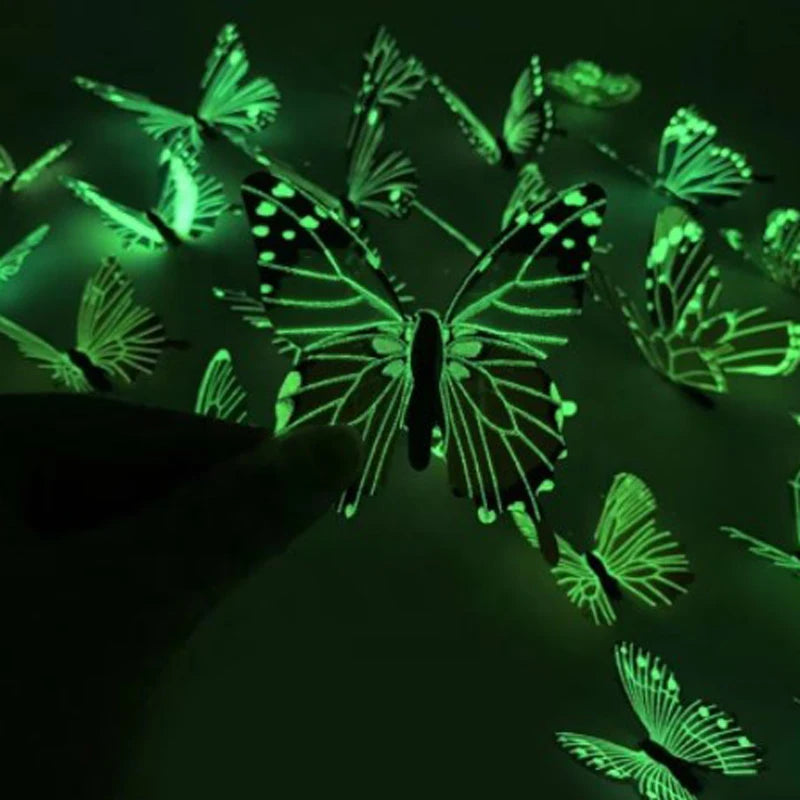 3D Luminous Butterfly Wall Stickers for Creative Home Decor