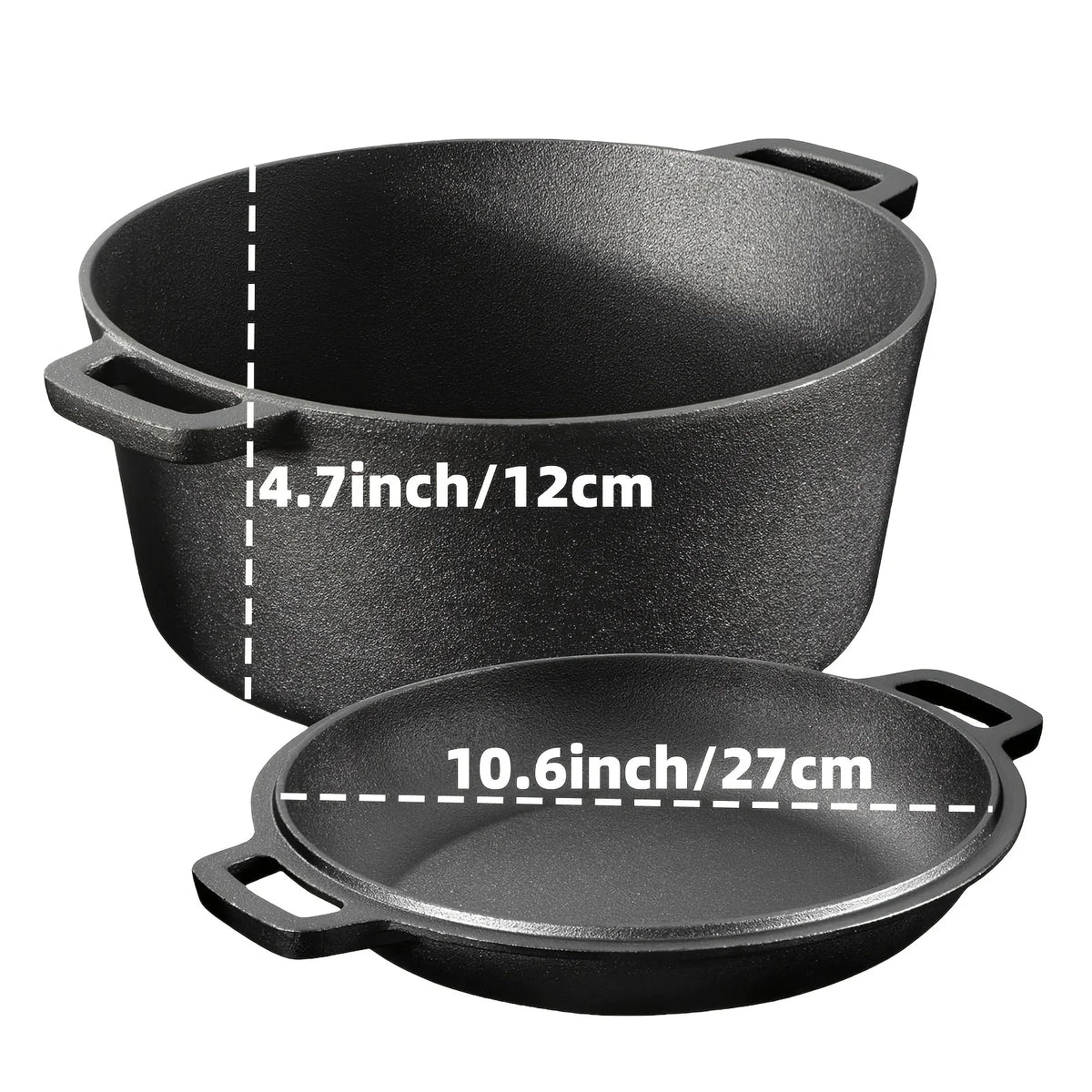 Preseasoned Cast Iron Skillet Set for Oven Grill and Campfire