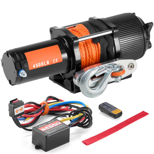 Succebuy 4500lb Atv Utv Electric Winch With Synthetic Rope