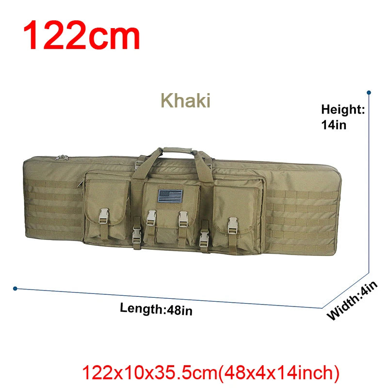 LQARMY Tactical Double Rifle Case Molle Hunting Airsoft Gun Bag