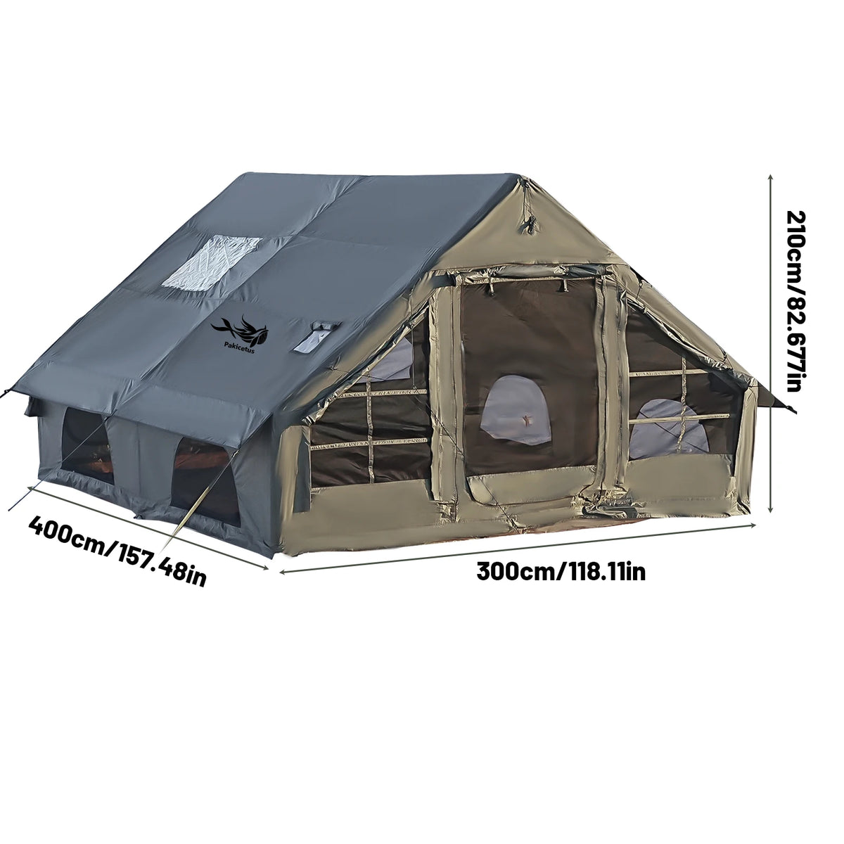 Pakicetus Inflatable Camping Tent Quick Setup Waterproof Stove Jack
