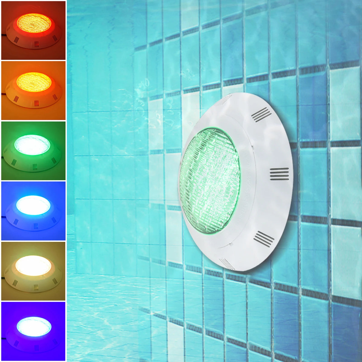 RGB LED Underwater Pool Light With Remote Control IP68 Waterproof