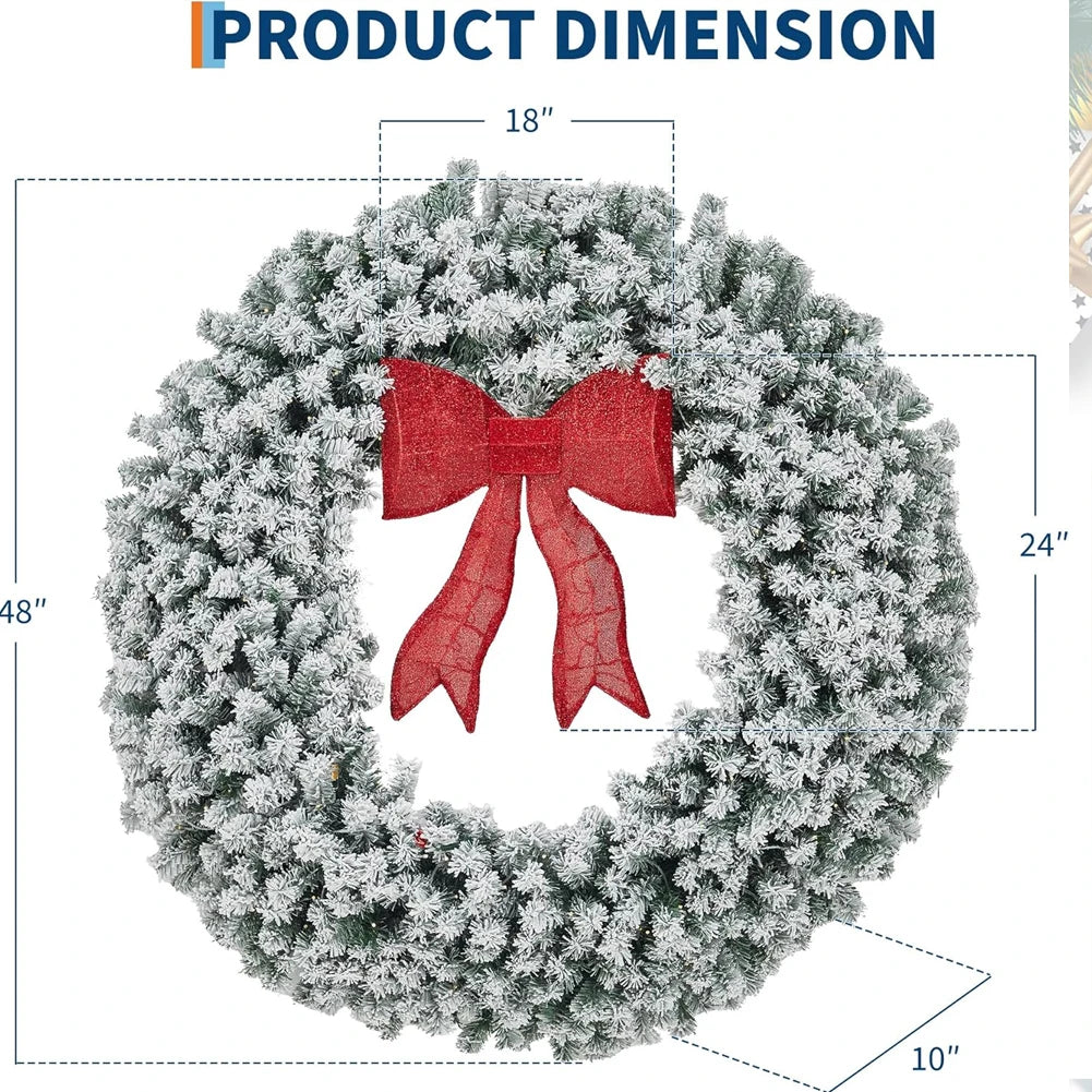 Studyset Pre-Lit Christmas Wreath Bow LED Lights Indoor Outdoor Decoration