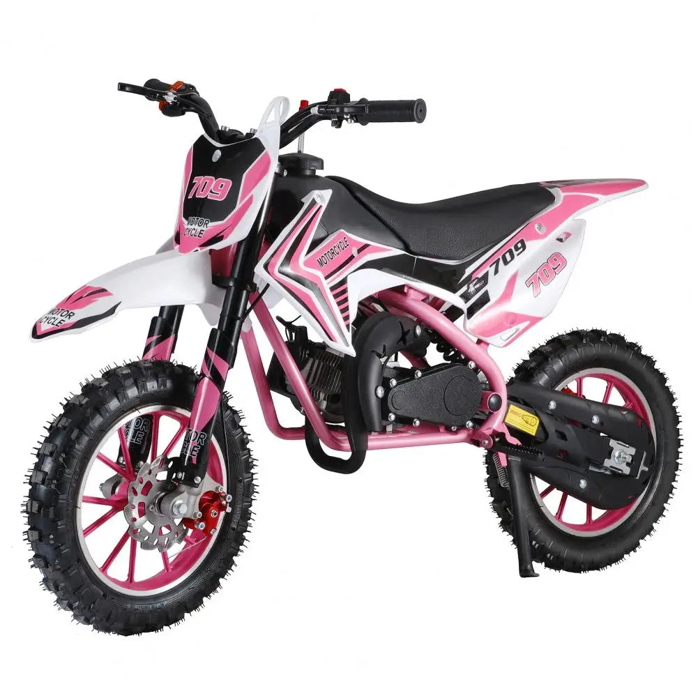 Mountain Off Road Mini Motorcycle 49cc 4-Stroke Kids Dirt Bike Gas Power Motocross Pocket Motorbike Pink