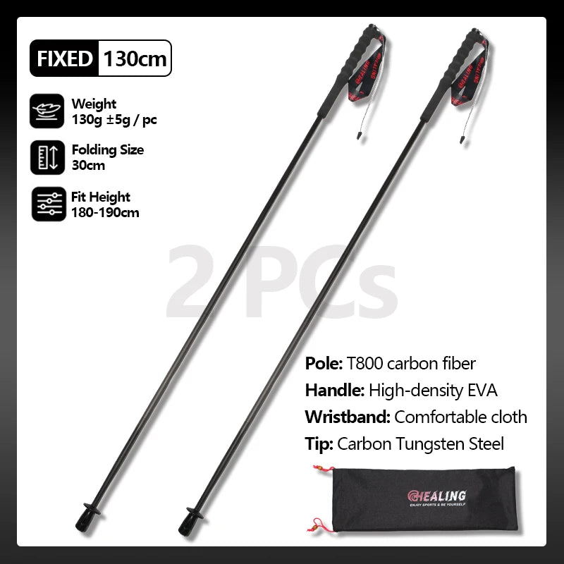 OKHEALING Carbon Fiber Foldable Trekking Poles For Hiking