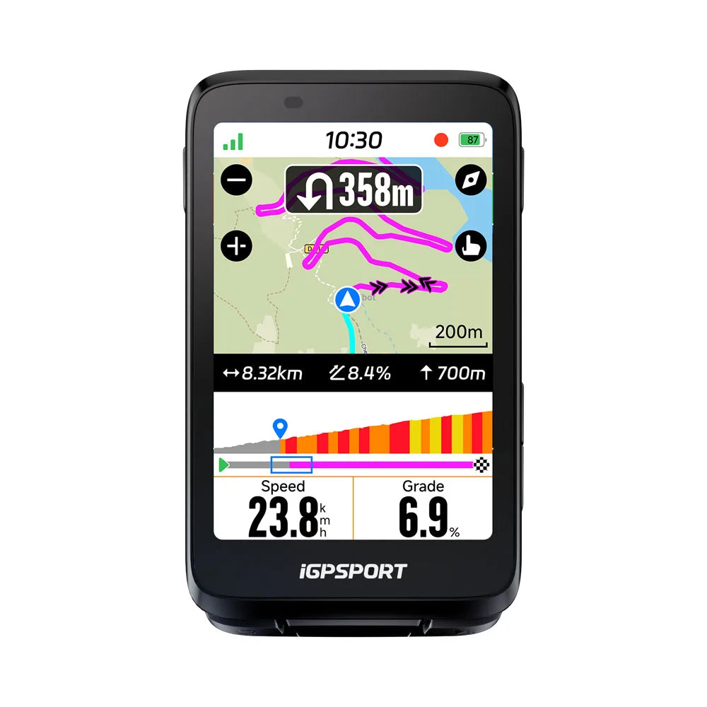 iGPSPORT BiNavi Touchscreen Bike Computer With GPS Navigation System