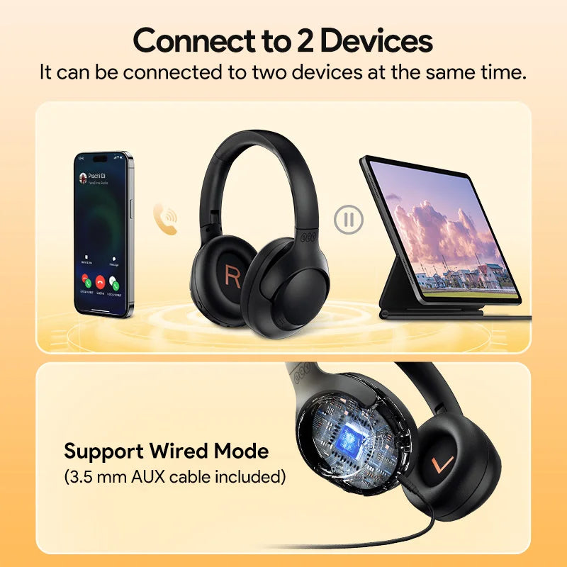 QCY H3 Wireless Headphones Bluetooth 5.4 Hybrid Active Noise Cancellation