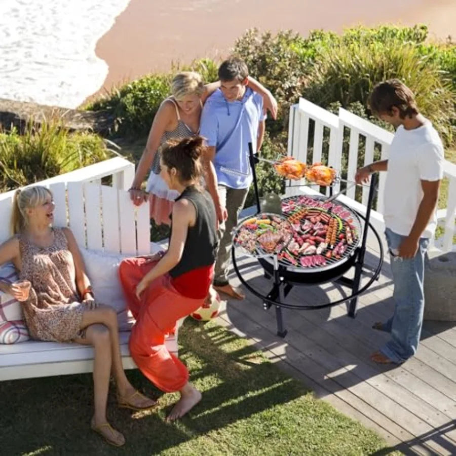 Outdoor Wood Burning Fire Pit With Swivel Cooking Grate