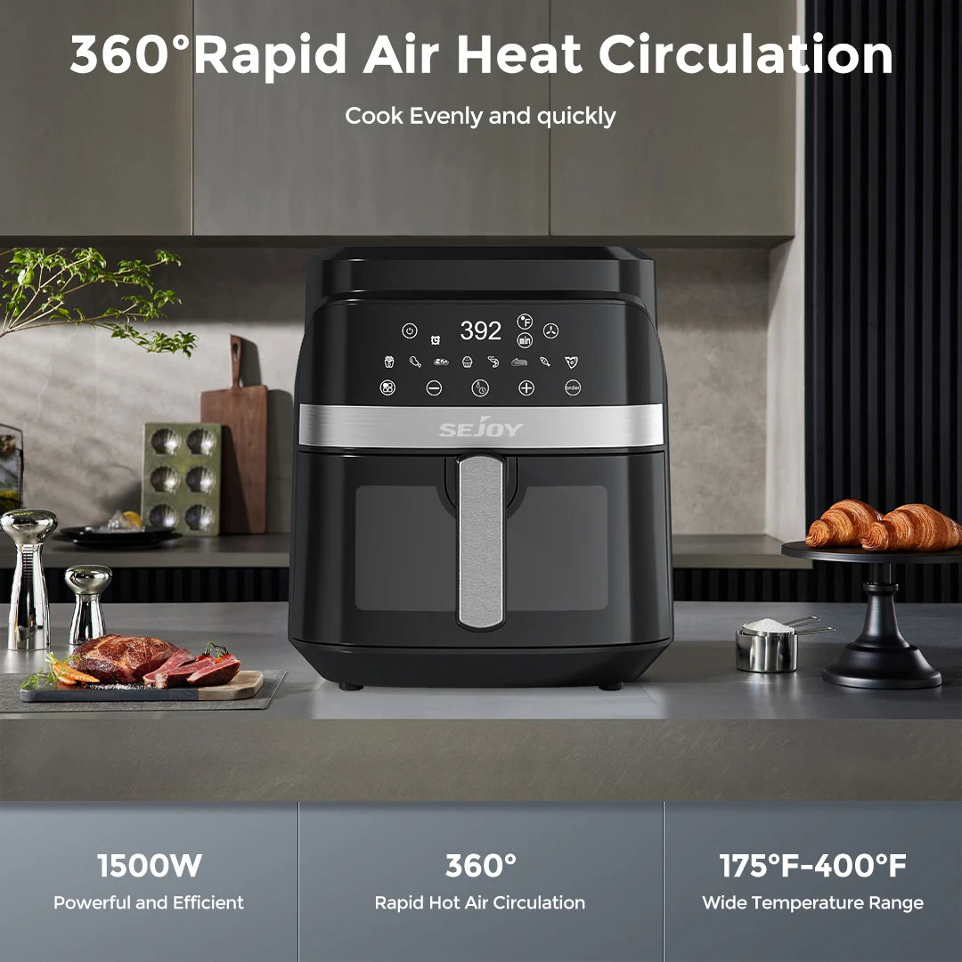 SEJOY 8-in-1 Air Fryer For Roasting, Baking And Dehydrating