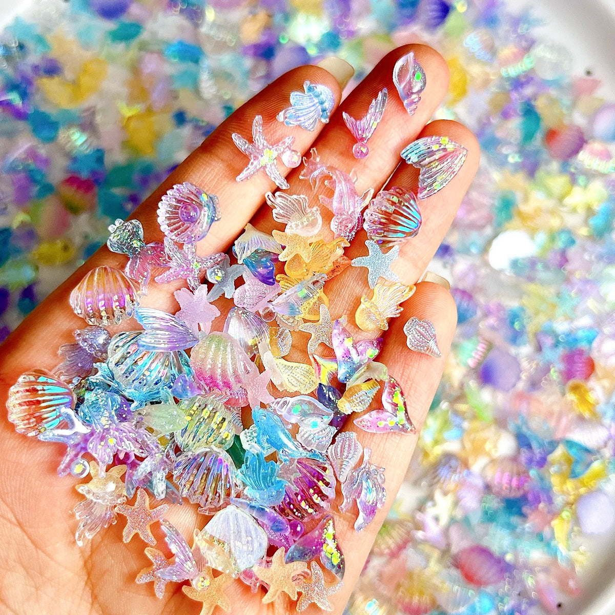 3D Simulated Conch Shell And Jellyfish Ocean Nail Art Decorations