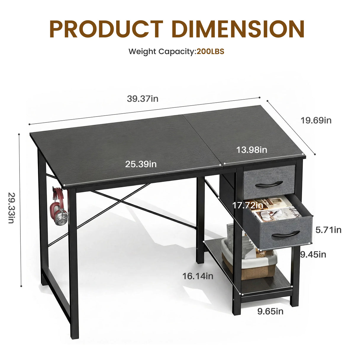 MCQ Ergonomic Office Desk With Drawers And Stable X Frame