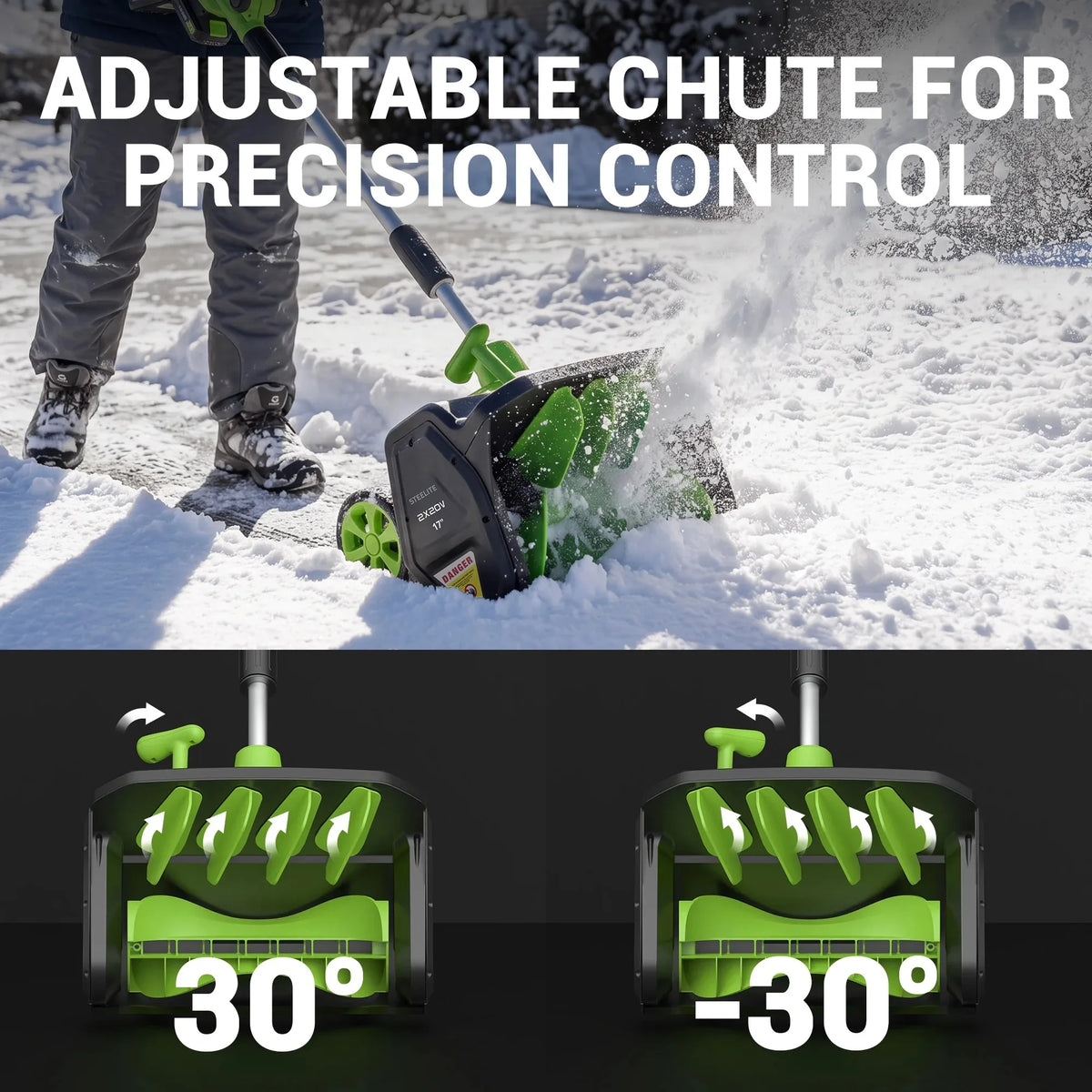 Deli Cordless Snow Shovel With Wheels And Brushless Motor