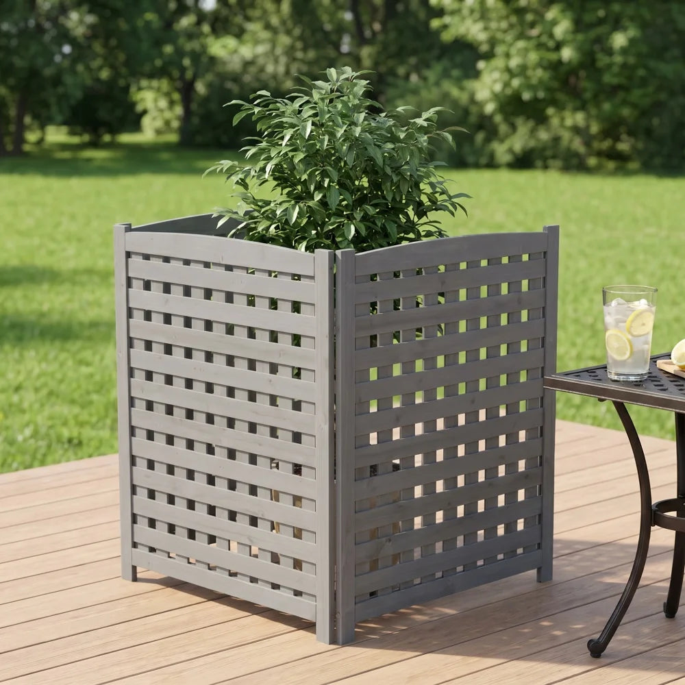 2-Panel Outdoor Air Conditioner Fence Screen, Outside Wood Privacy Fence, Backyard Garden Patio 38 W X 42 H Garden Supplies FYCS