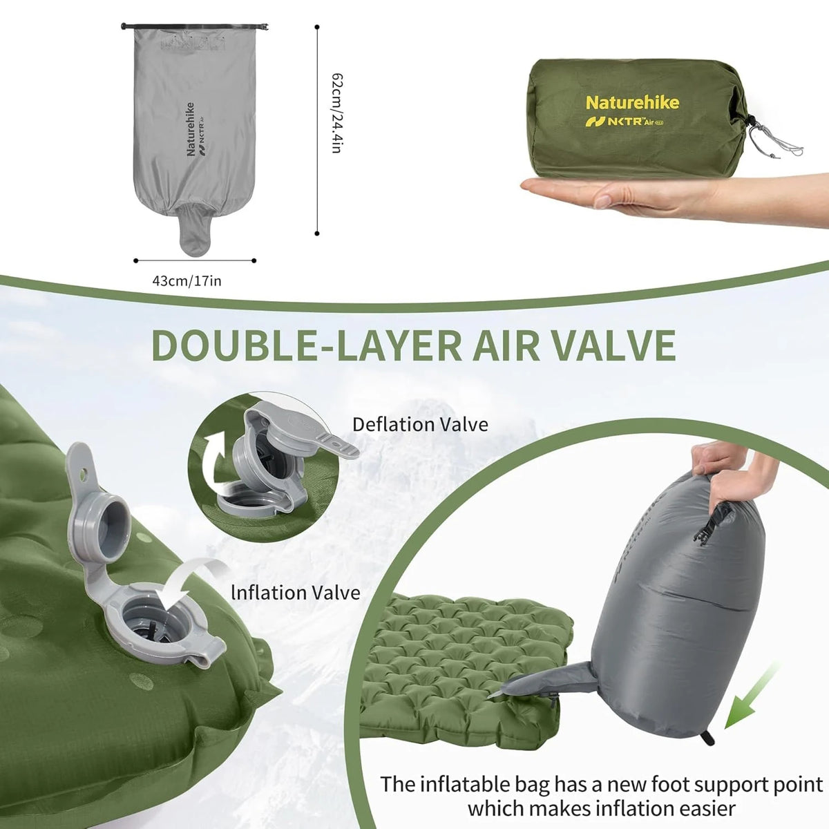 Naturehike Insulated Inflatable Sleeping Pad For Outdoor Camping