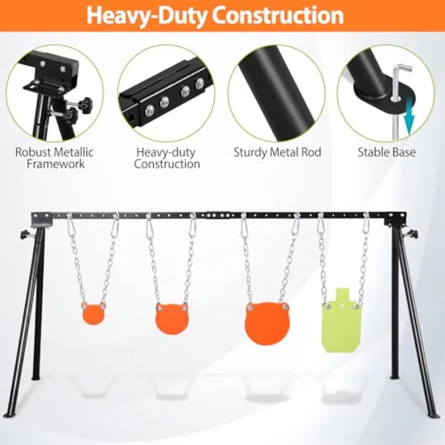 AR500 Steel Targets Stand Kit for Rifle and Pistol Training: 3 8 Thick 4 6 8 Gong Targets and 7x12 Torso Target with Durable St