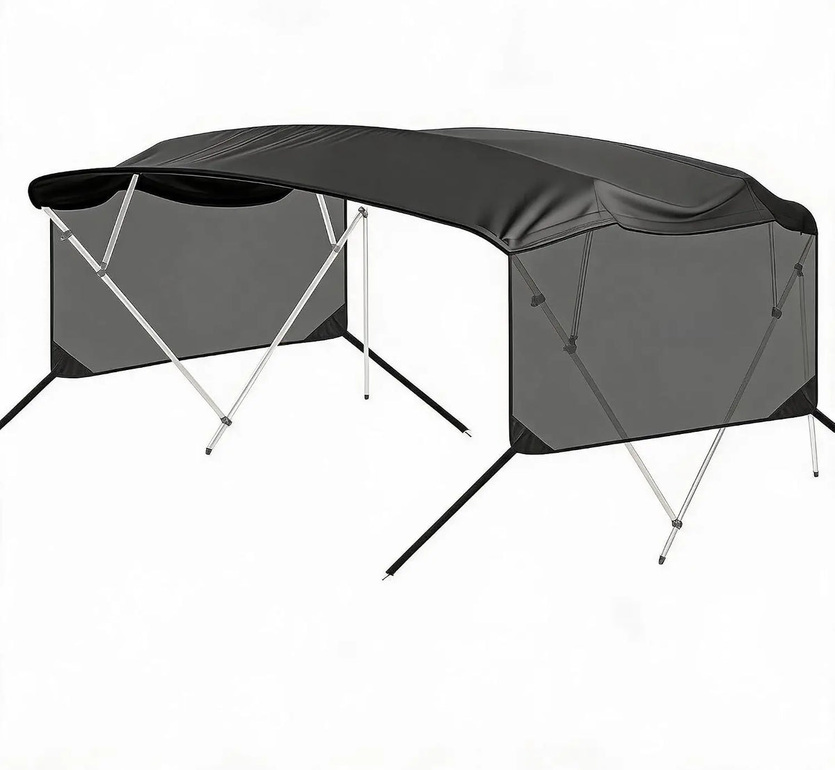 Garvee Boat Bimini Top Canopy With Mesh Side Curtains