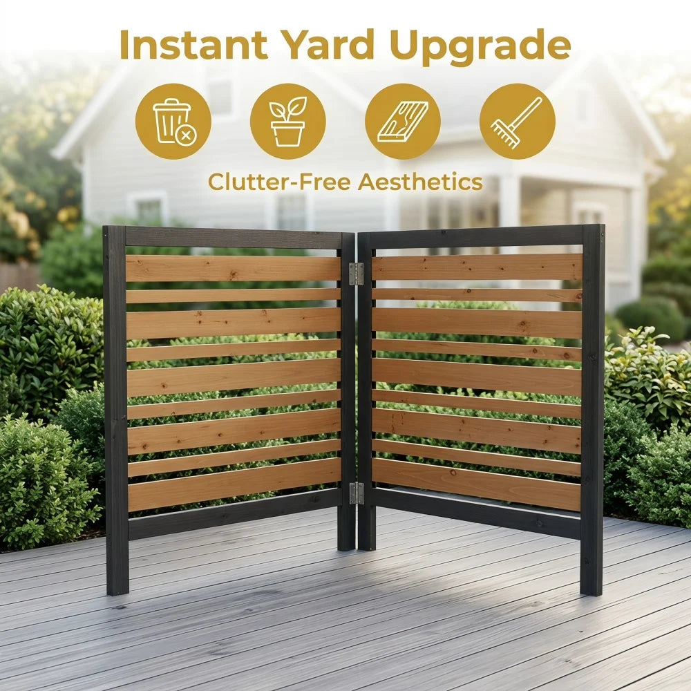 2-Panel Outdoor Air Conditioner Fence Screen, Outside Wood Privacy Fence, Backyard Garden Patio 38 W X 42 H Garden Supplies FYCS