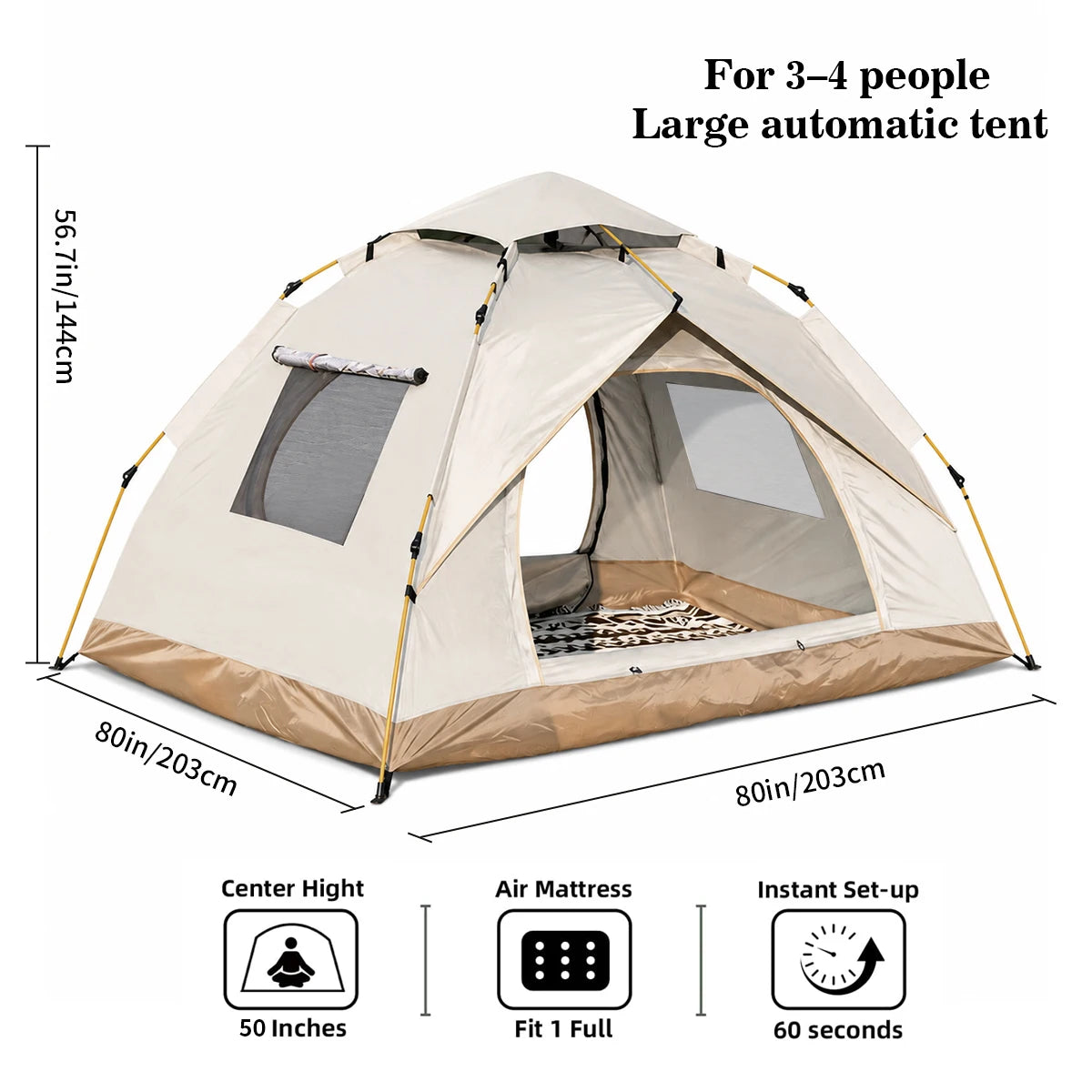 TRIBENEST Automatic Pop Up Camping Tent For Outdoor Adventures