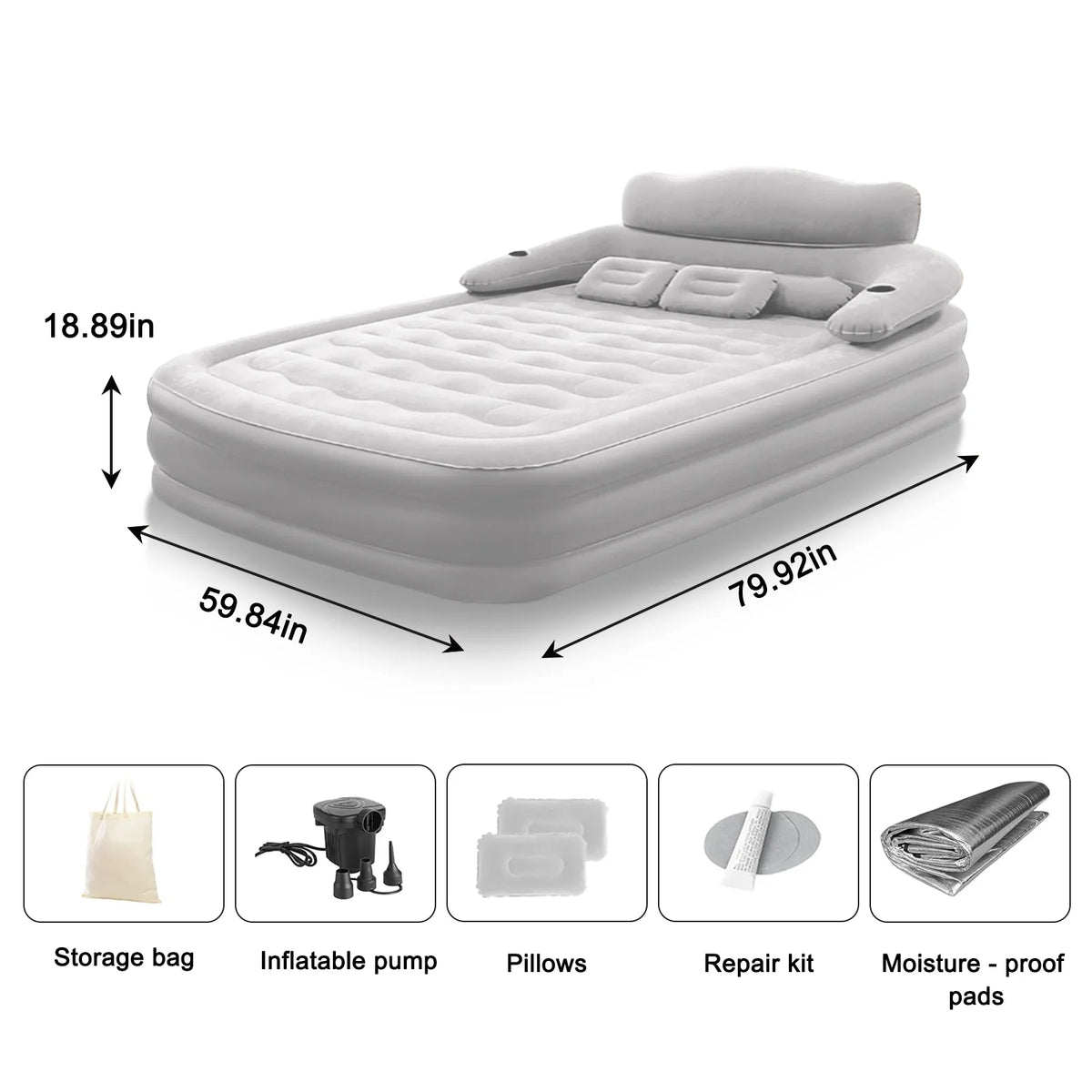 Automatic Inflatable Camping Mattress With Built In Fast Inflator Pump