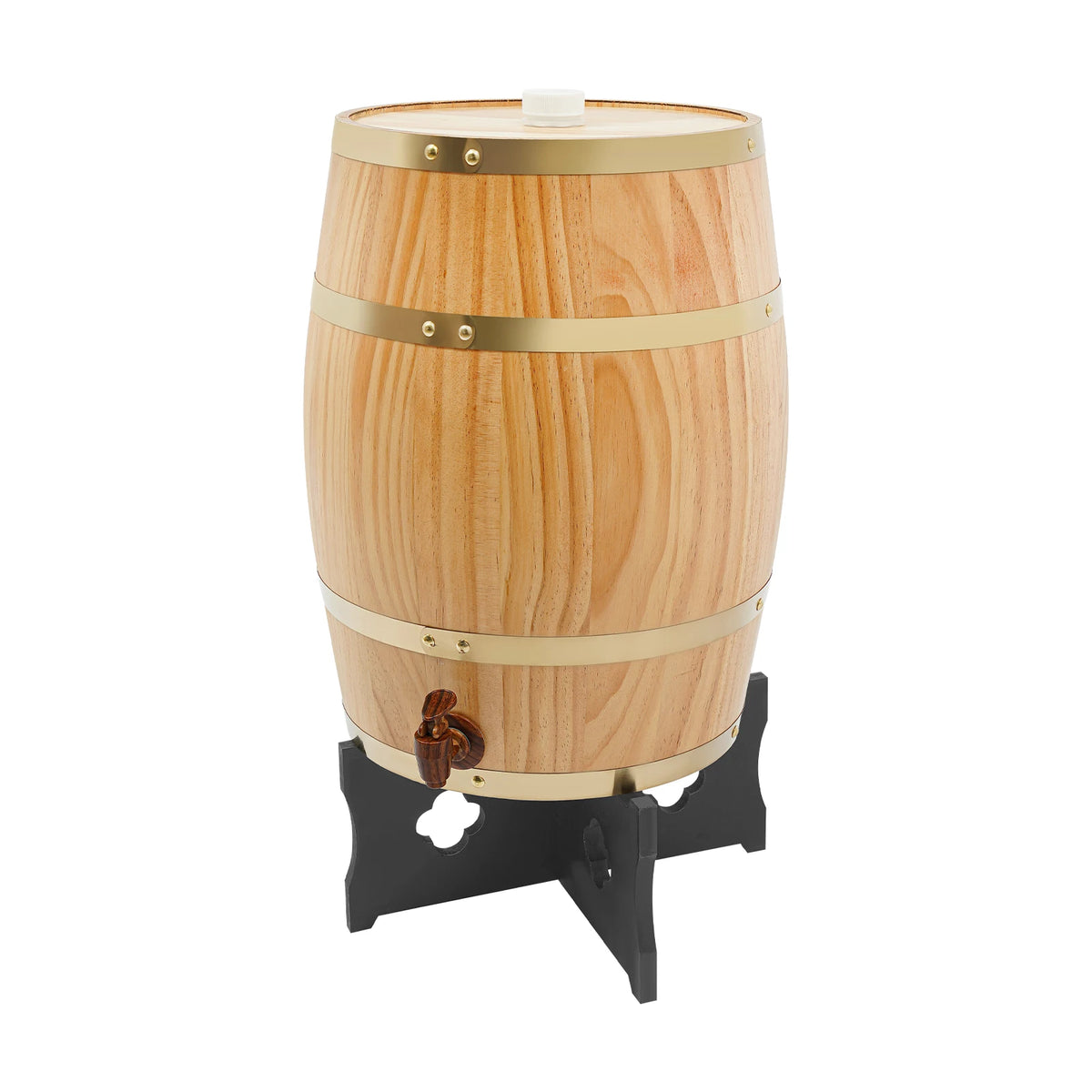 20L Wine Barrel Wood Wine Barrel Whiskey Barrel with Faucet and Stand for Home Brewing Wine Storage Party Decor