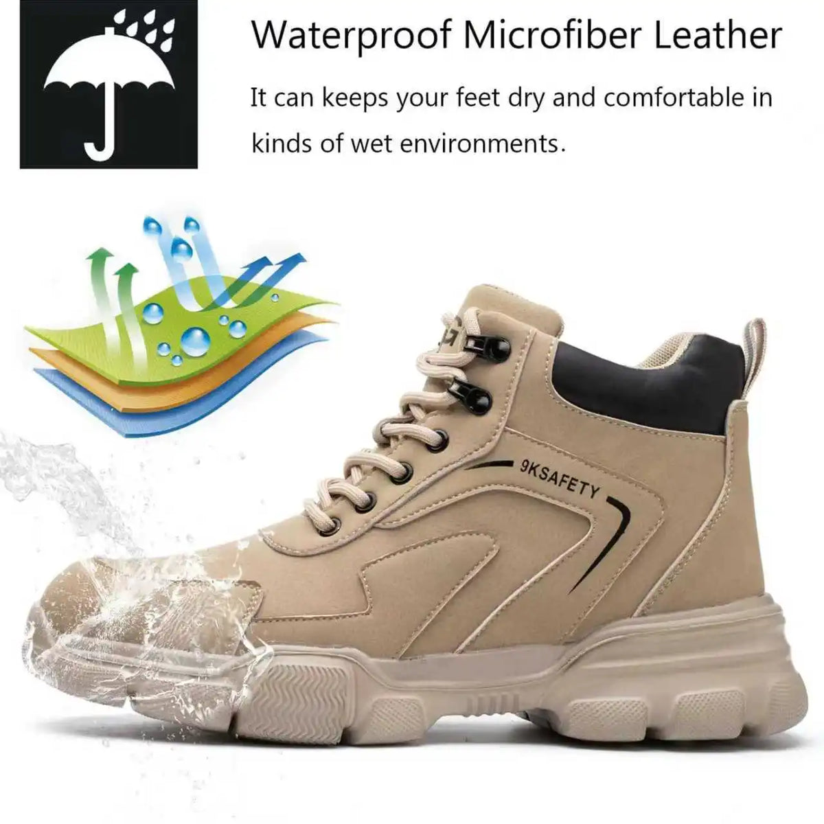 Water Repellent Anti Puncture Industrial Construction Safety Boots