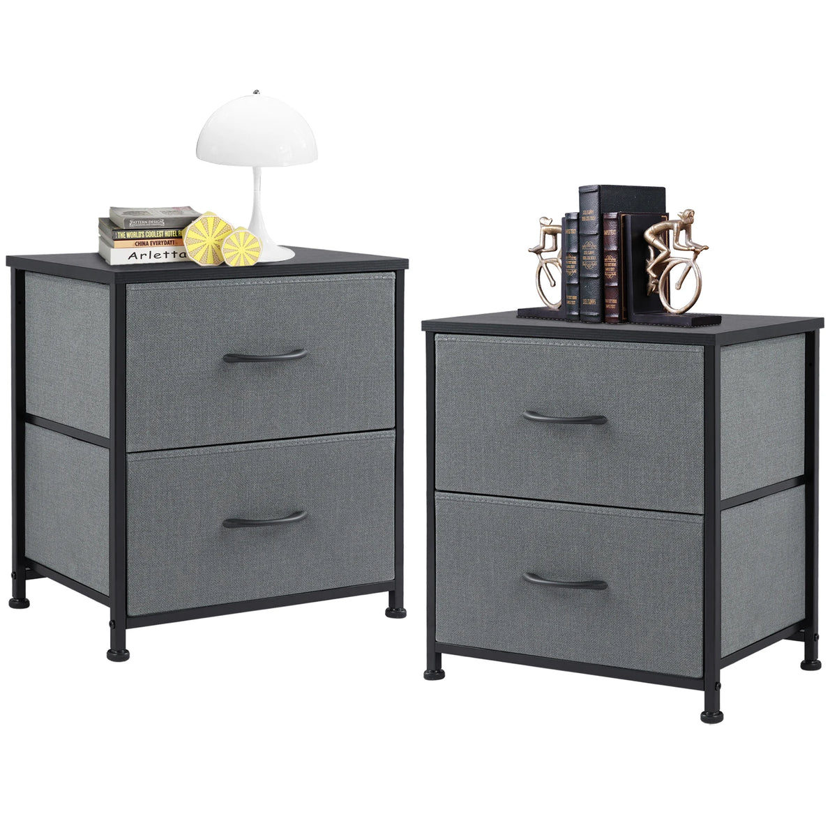 JHK Modern Fabric Drawer Living Room Storage Cabinet