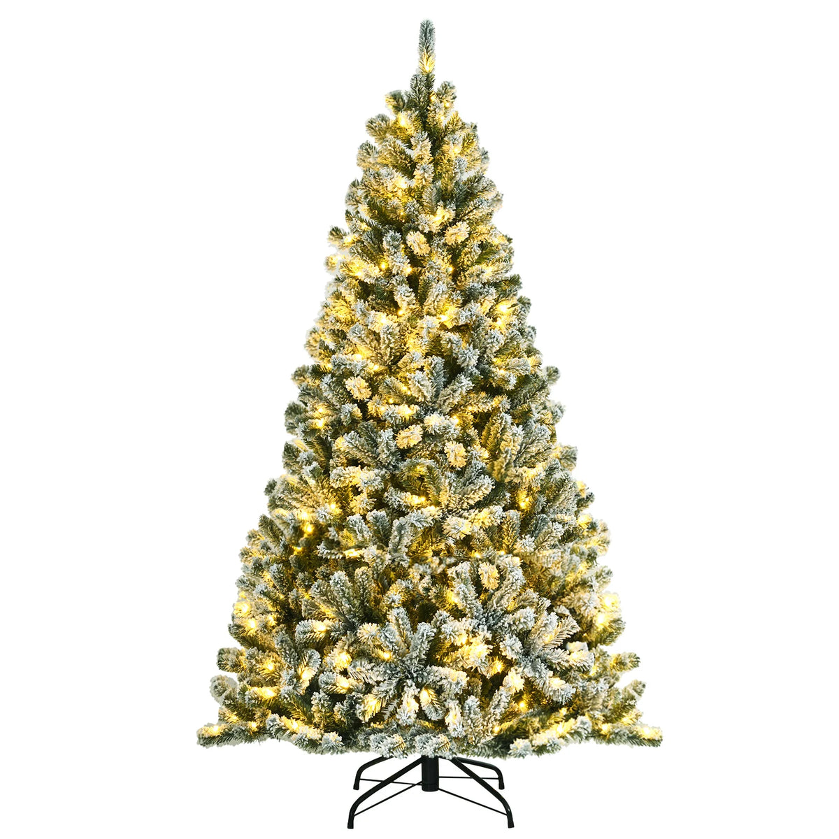 Multigot 928 Tips Snow Flocked Hinged Christmas Tree Metal Stand