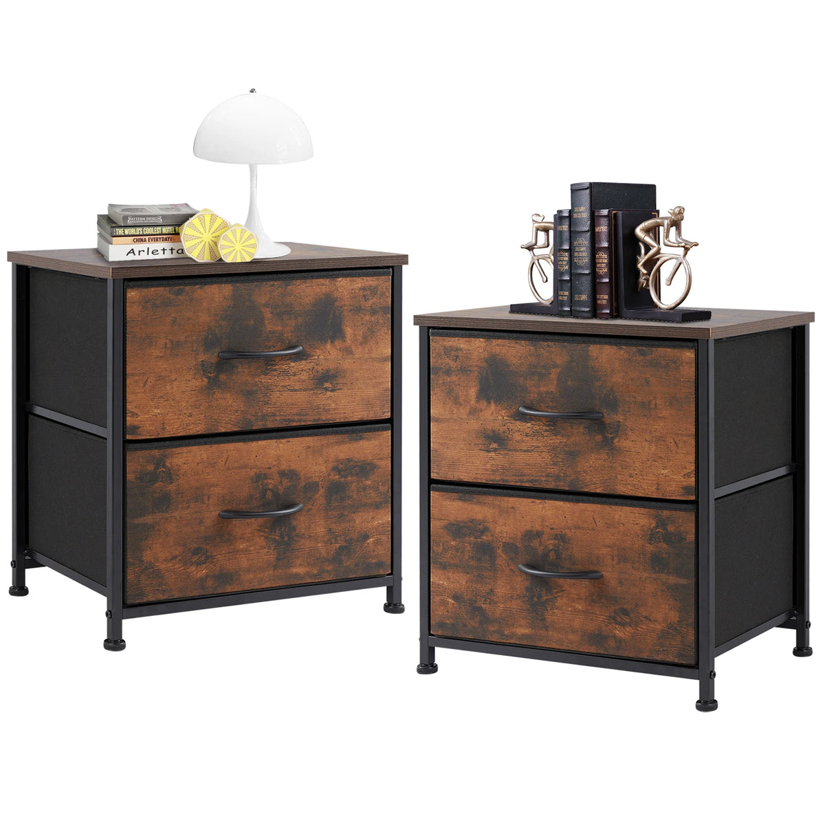 JHK Modern Fabric Drawer Living Room Storage Cabinet