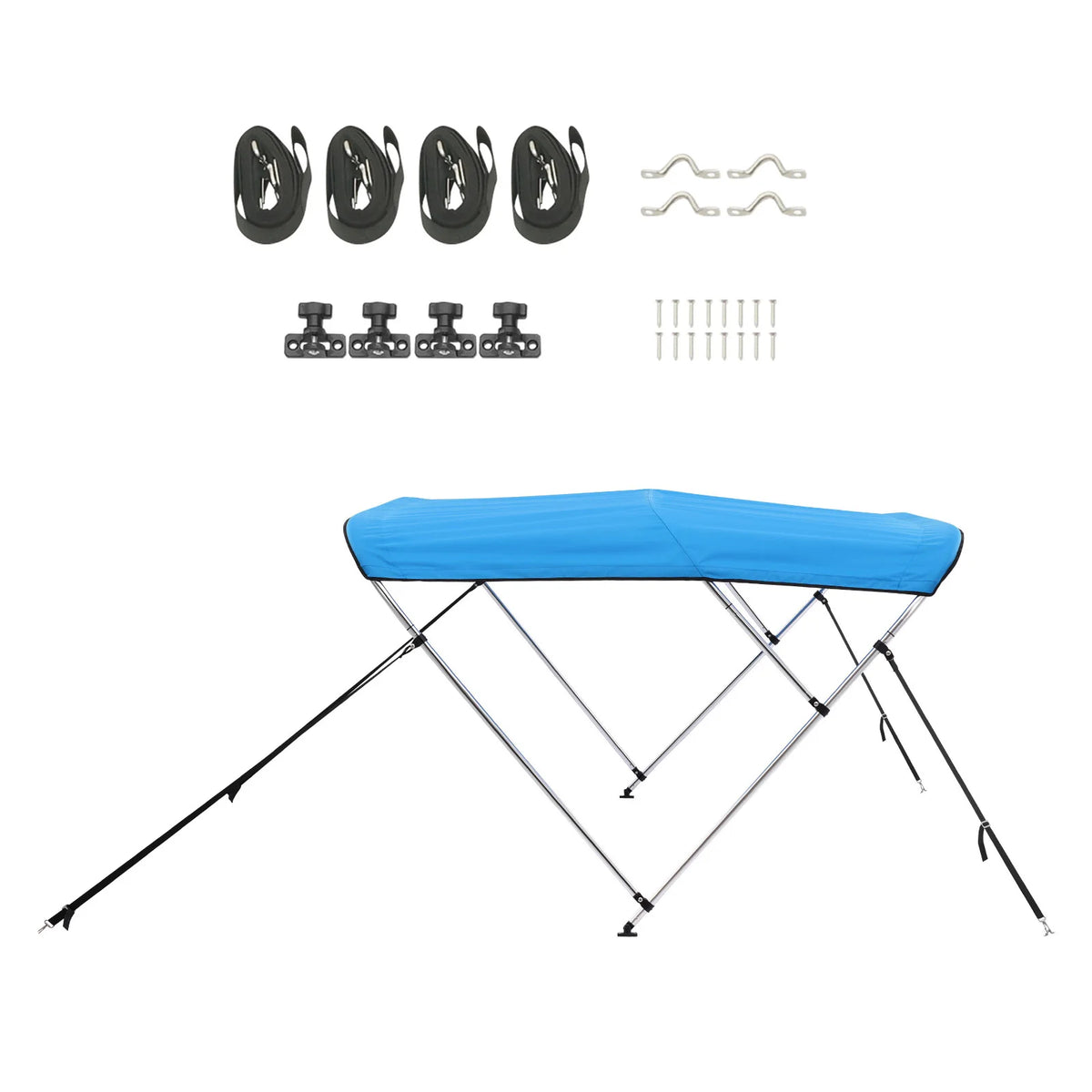SucceBuy Boat Bimini Top with Aluminum Frame and Sun Shade